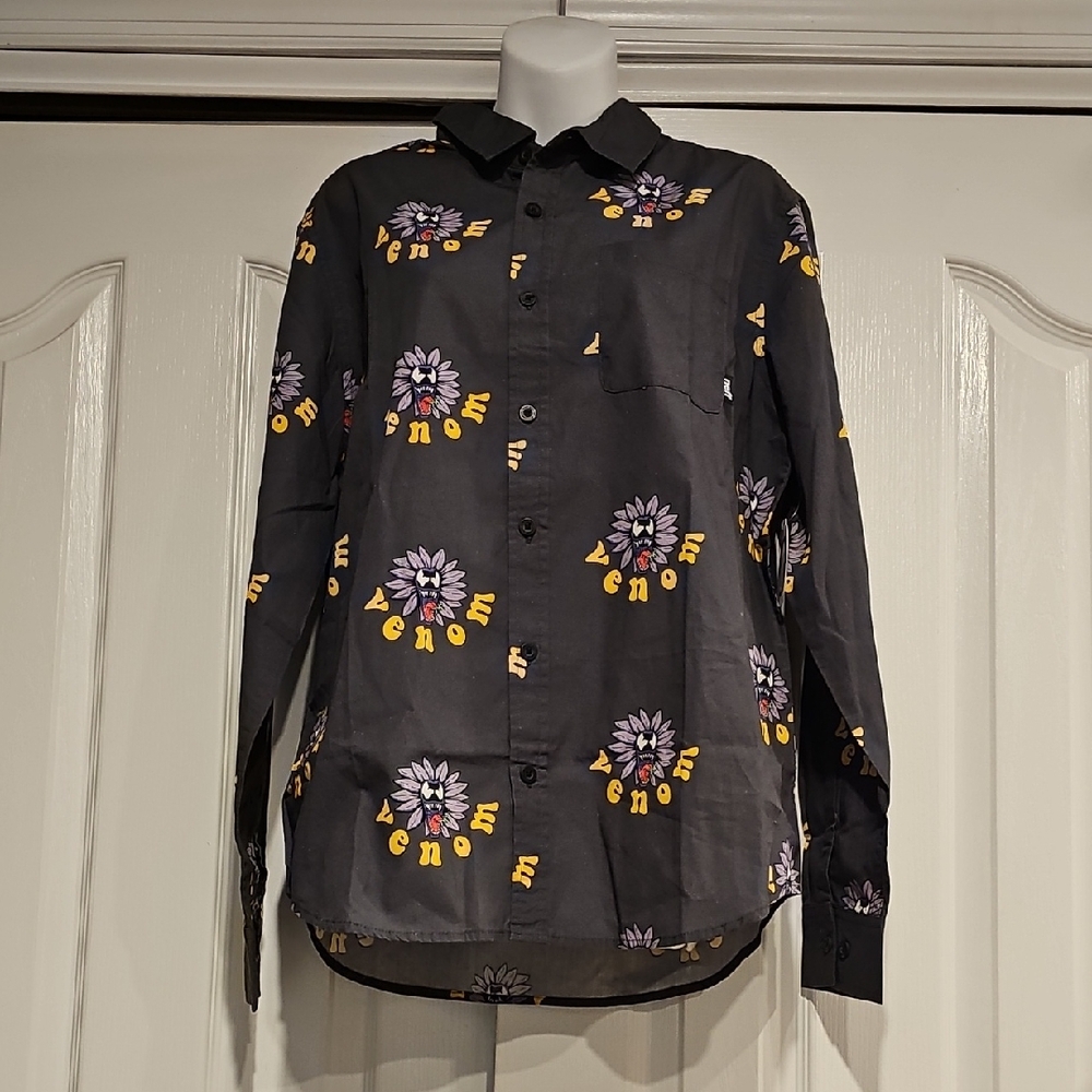 NEFF Venom Floret Men's LS Buttondown Shirt Sz M NWT